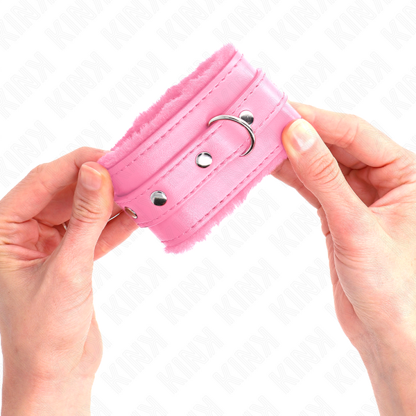 Kink muñequeras forradas premium rosa con correa rosa ajustable 17 29 cm x 6 cm