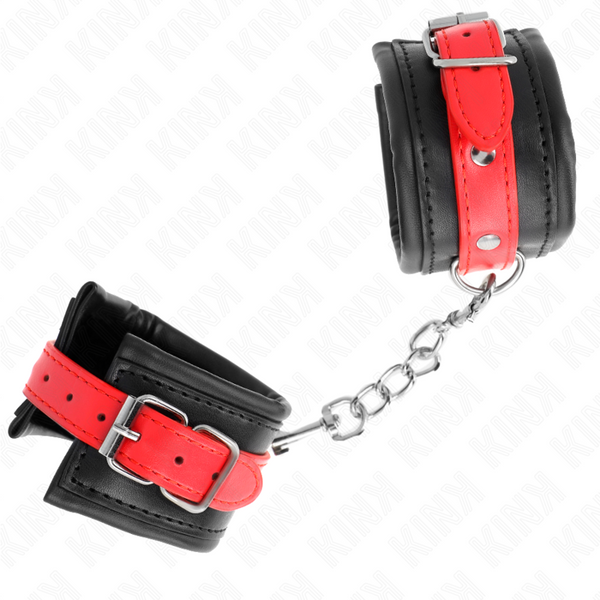 Kink muñequeras negro con correa rojo ajustable 17 28 cm x 6 cm