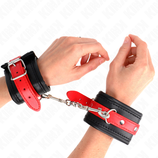 Kink muñequeras negro con correa rojo ajustable 17 28 cm x 6 cm