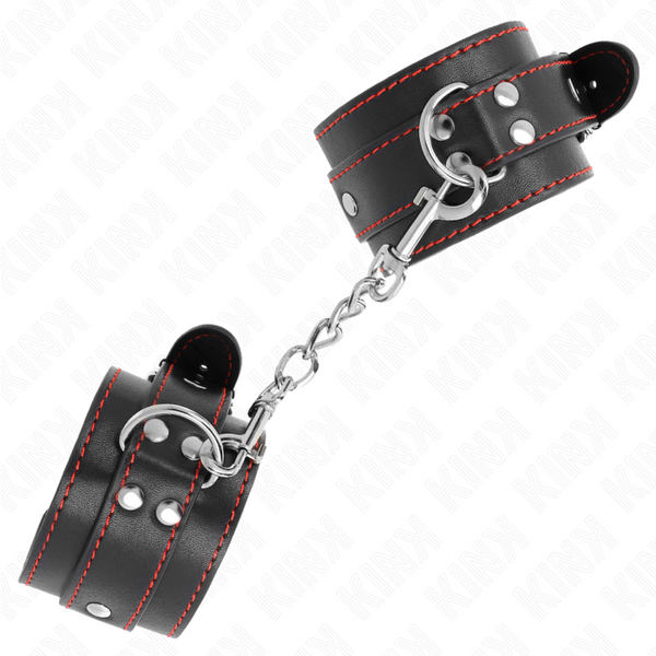 Kink muñequeras negro con detalles en rojo ajustable 20 28 cm x 5.5 cm