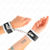 Kink muñequeras negro con encaje decorativo blanco ajustable 20 23 cm x 5.5 cm