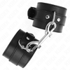 Kink muñequeras simples con fila de remaches y hebilla grande negro ajustable 17 28 cm x 5 cm