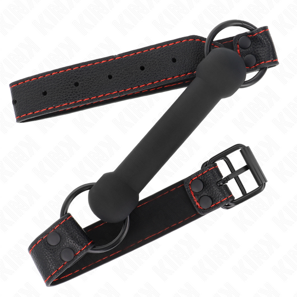 Kink mordaza forma de hueso con correa polipiel negro ajustable 41 57 cm