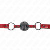 Kink mordaza de bola 4.5 cm de polipiel brillante 63.5 x 2 cm ajustable 41 x 59 cm