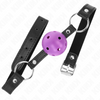 Kink mordaza de bola 4.5 cm morado dura hueca 63.5 x 2 cm