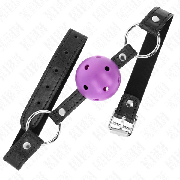 Kink mordaza de bola 4.5 cm morado dura hueca 63.5 x 2 cm