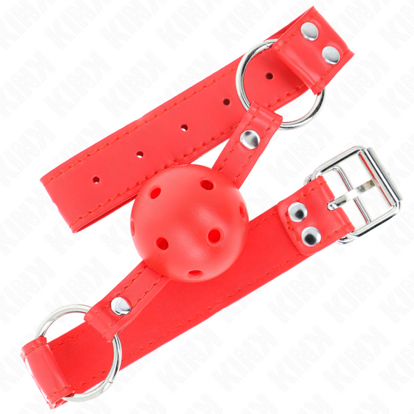 Kink mordaza de bola 4.5 cm dura hueca rojo completa 62 x 2 cm