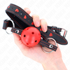 Kink mordaza de bola 4.5 cm roja dura hueca modelo 2 65 x 2.5 cm