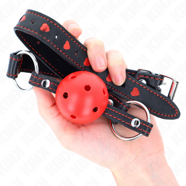 Kink mordaza de bola 4.5 cm roja dura hueca modelo 2 65 x 2.5 cm