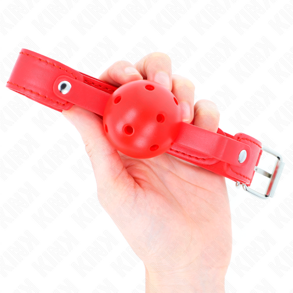 Kink mordaza de bola 4.5 cm transpirable rojo 65 x 2.5 cm