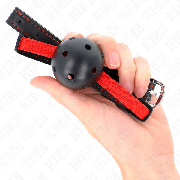 Kink mordaza de bola 4.5 cm dura hueca con cinturón elástico 56 x 1.5 cm
