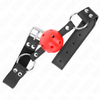 Kink mordaza de bola 4 cm transpirable con doble remache de cuero 62 x 2.5 cm ajustable 42 58 cm