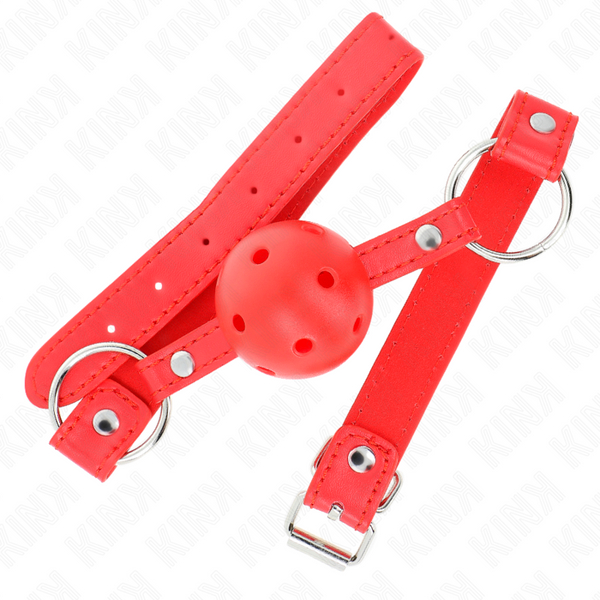 Kink mordaza de bola 4 cm transpirable con doble remache modelo 1 rojo 62 x 2.5 cm ajustable 42 58 cm