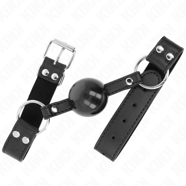 Kink mordaza de bola 4 cm suave y sólida con correa de polipiel 62 x 2.5 cm ajustable 42 58 cm