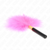 Kink plumas para cosquillas metal dorado fucsia 18 cm