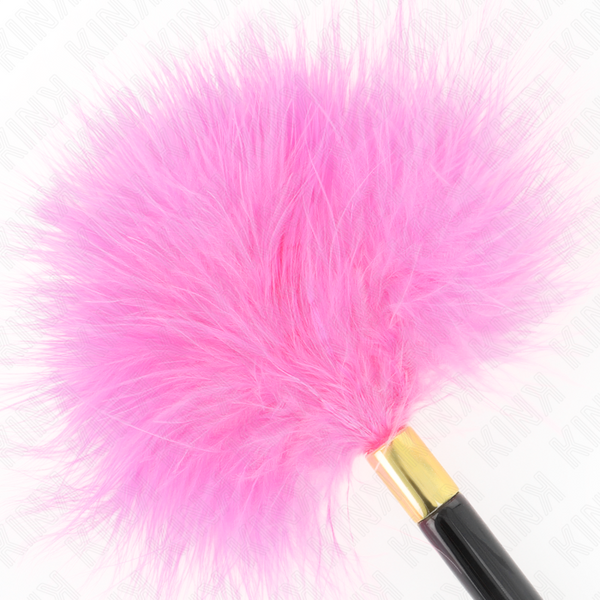 Kink plumas para cosquillas metal dorado fucsia 18 cm
