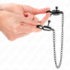 Kink pinzas para pezones planas negro con cadena negro 30 cm