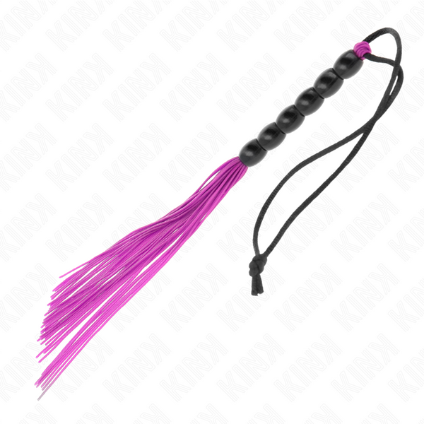 Kink mini látigo de silicona con agarre 6 bolas morado 26 cm