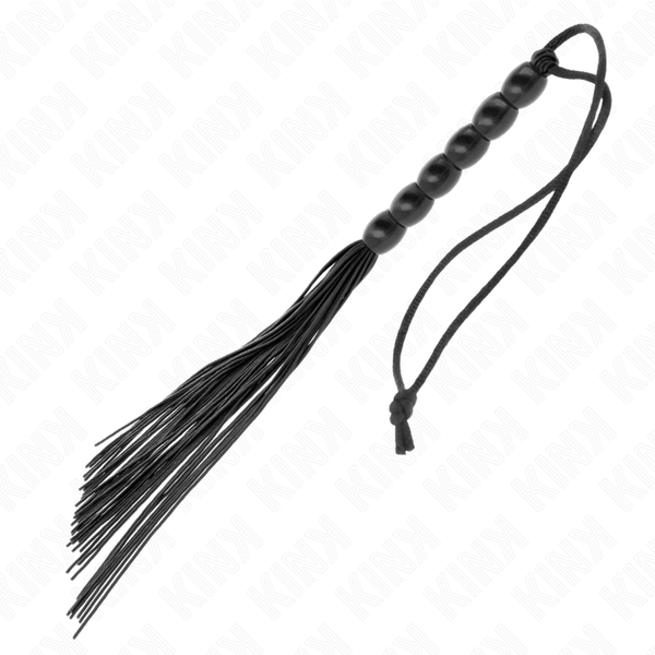 Kink mini látigo de silicona con agarre 6 bolas negro 26 cm