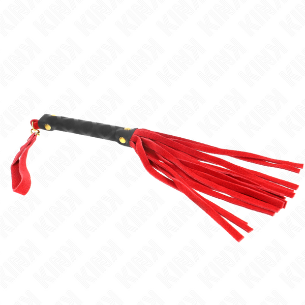 Kink látigo mini piel de ante rojo 30 cm