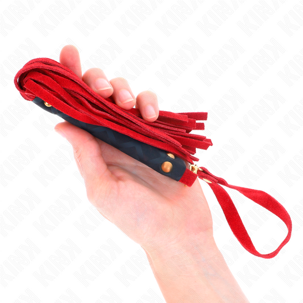 Kink látigo mini piel de ante rojo 30 cm