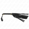Kink látigo mini piel de ante negro 30 cm