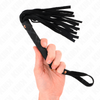 Kink látigo mini piel de ante negro 30 cm