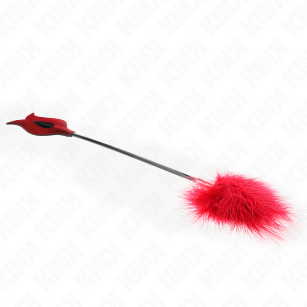 Kink plumas para cosquillas con paleta forma de rosa 38 cm