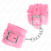Kink muñequeras forradas con agujeros cuadrados rosa y correa rosa ajustable 17 29 cm x 6 cm