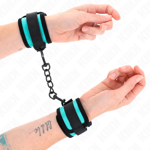 Kink muñequeras negro azul ajustable 18 32 cm x 5 cm