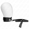 Kink collar con correa 116 cm con tachuelas plateadas modelo 4 negro ajustable 40 48 cm x 6 cm