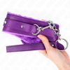 Kink collar con correa 65 cm con restricciones morado ajustable 36 42 cm x 5.5 cm