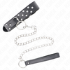 Kink collar con correa 65 cm remache anilla negro ajustable 36 50 cm x 3.8 cm