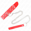 Kink collar con correa 65 cm remache anilla rojo ajustable 36 50 cm x 3.8 cm