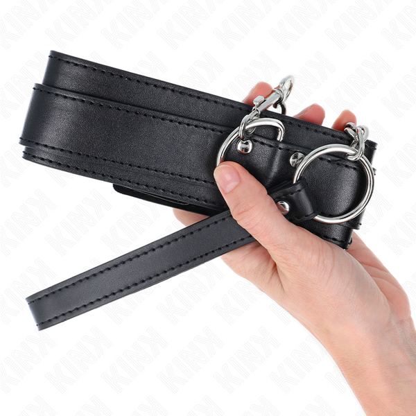 Kink collar con correa 65 cm hebillas plateadas ajustable 33 46 cm x 5.5 cm