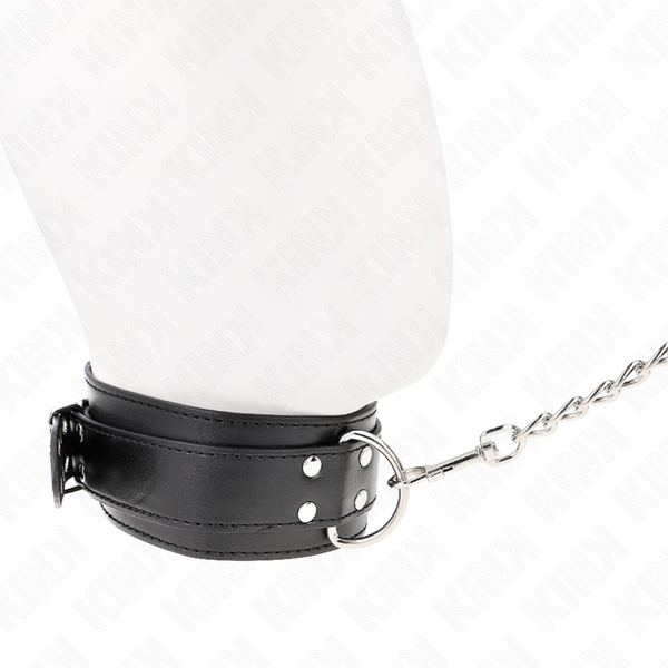 Kink collar con correa 65 cm hebillas plateadas ajustable 33 46 cm x 5.5 cm