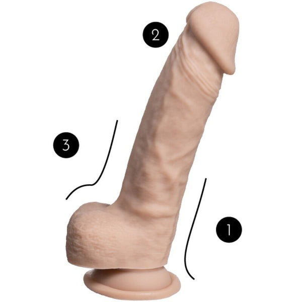 Silexd modelo 1 real skin pene realístico termo reactivo 17.8 cm premium silexpan natural