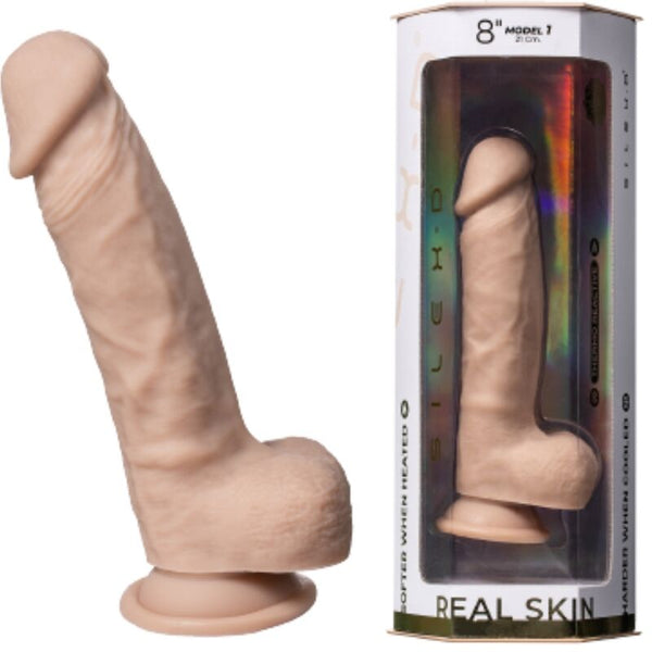 Silexd real skin pene super realístico termo reactivo 21 cm premium silexpan natural