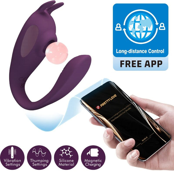 Vibrador larga distancia morado pretty love shey estimulador y
