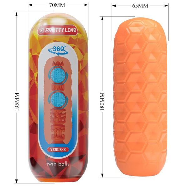 Pretty twin balls masturbador masculino naranja