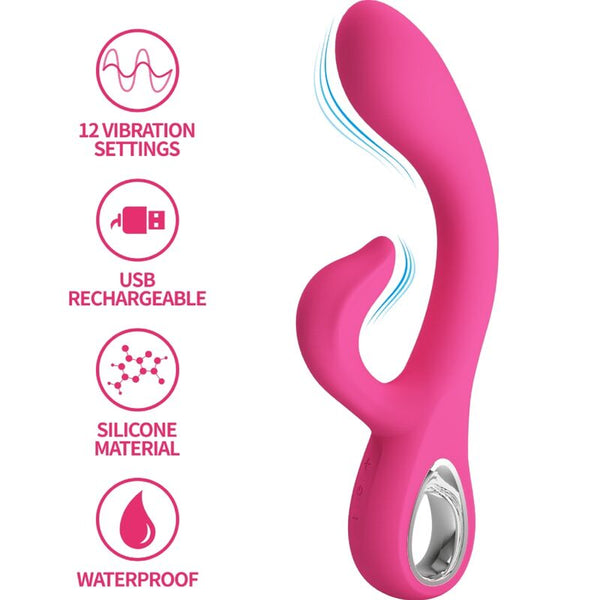 Fritz vibrador rabbit 12 vibraciones rosa
