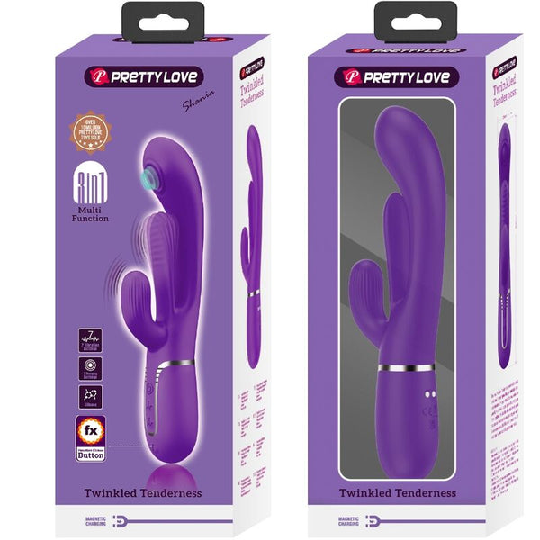 Shania triple vibrador rabbit multifunción morado