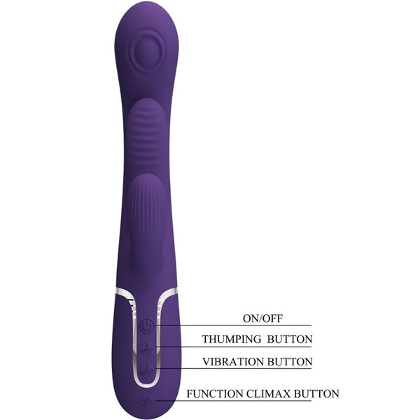 Shania triple vibrador rabbit multifunción morado