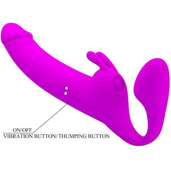 Pretty zanini dildo sin arnés 10 vibraciones morado