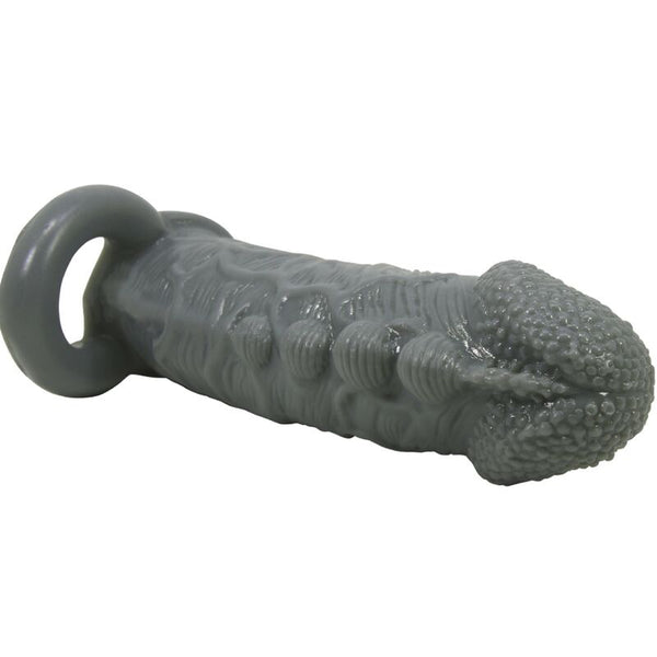 Pretty funda realística alargadora y retardante para pene gris