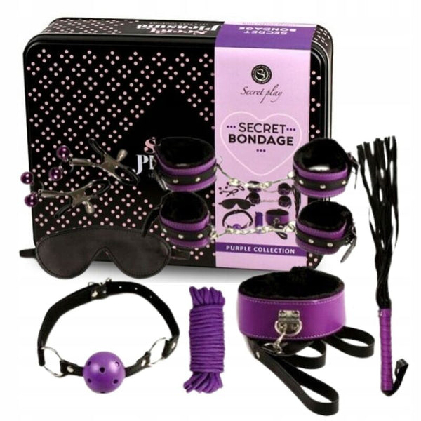 Secretplay bdsm set 8pcs lila negro