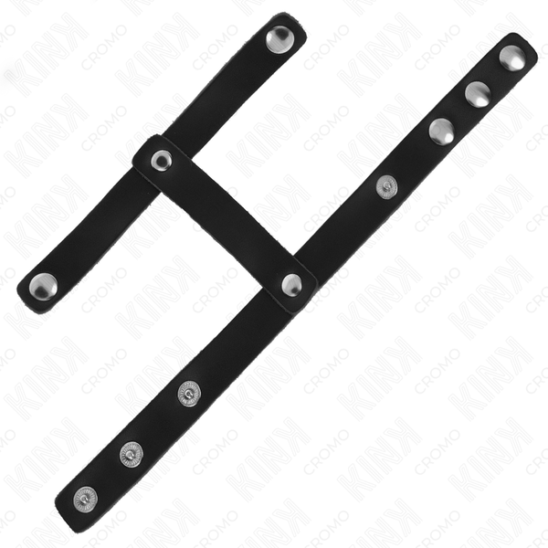 Kink anillo pene y correa divisora de bolas cuero ajustable