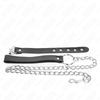 Kink anillo pene cuero con correa 21.5 x 2 cm y cadena metal 60 cm