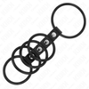 Kink 5 anillos pene silicona 3.8 cm a 4.8 cm conectados por cuero