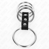 Kink 4 anillos pene metal 3.7 cm a 5 cm conectados por cuero